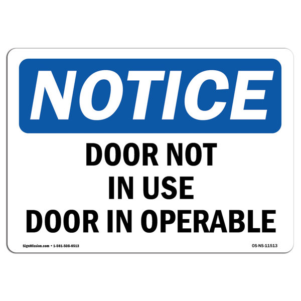 SignMission Door Not in Use Door Inoperable Sign Wayfair